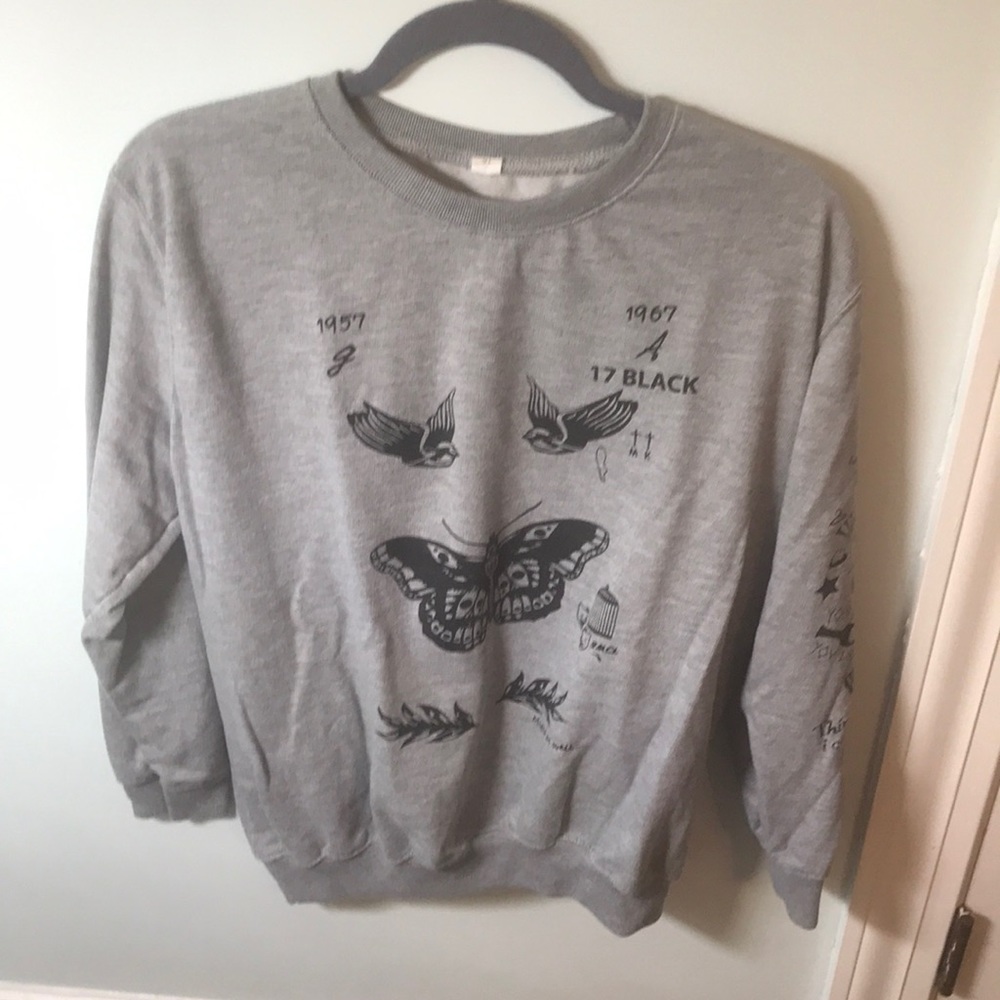 grey harry styles tattoo sweatshirt